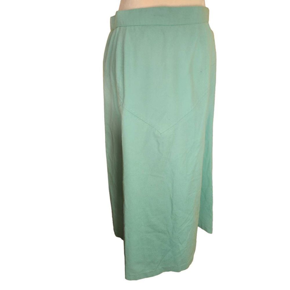 Teal 70s 80s A Line Skirt Cotton Western Classic Pastel Vintage